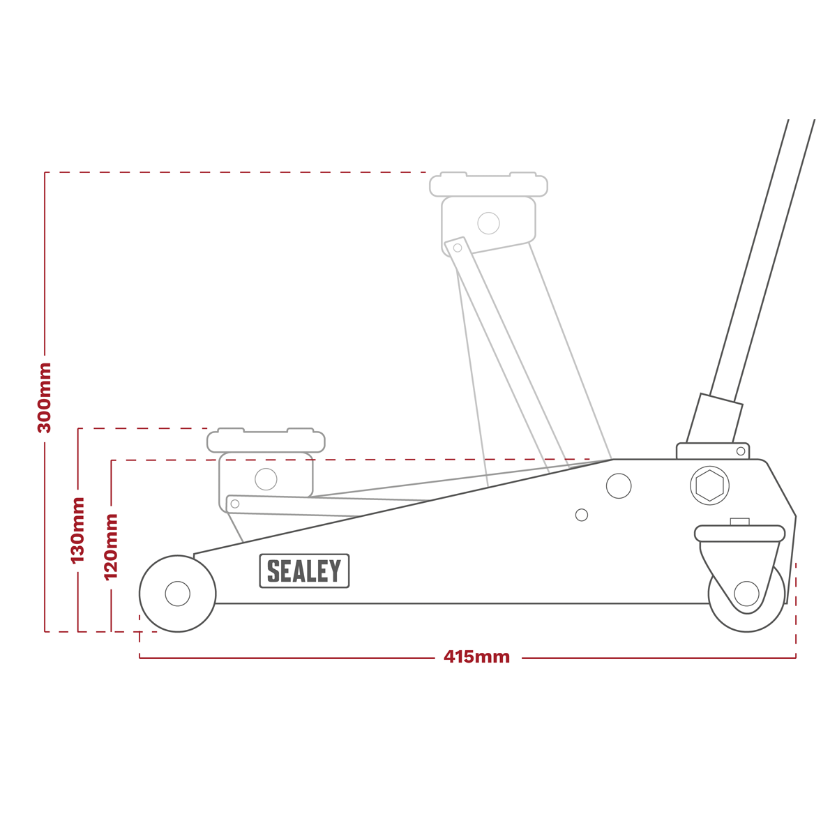 Short Chassis Trolley Jack 1.5 Tonne