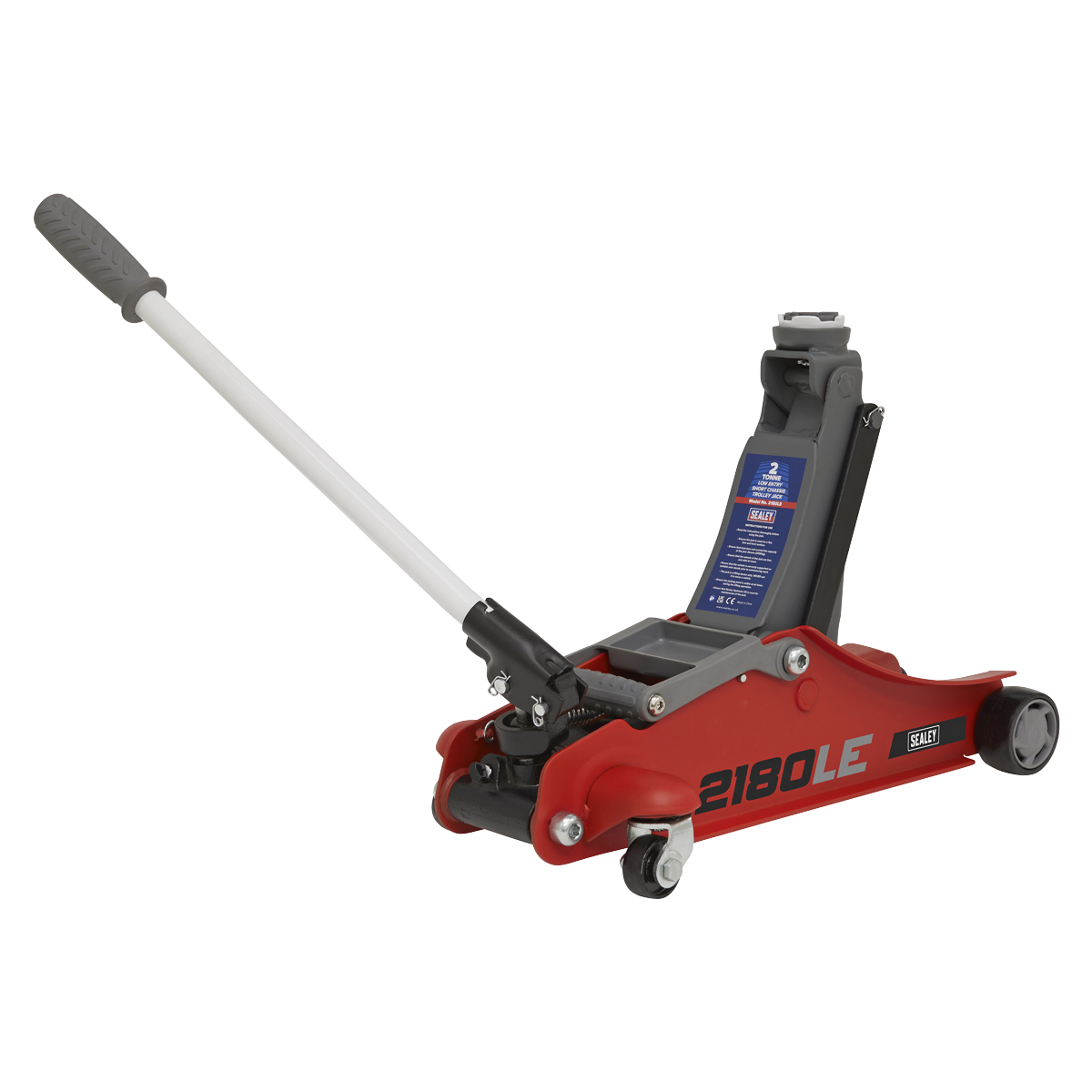 180° Handle Low Profile Short Chassis Trolley Jack 2 Tonne - Red