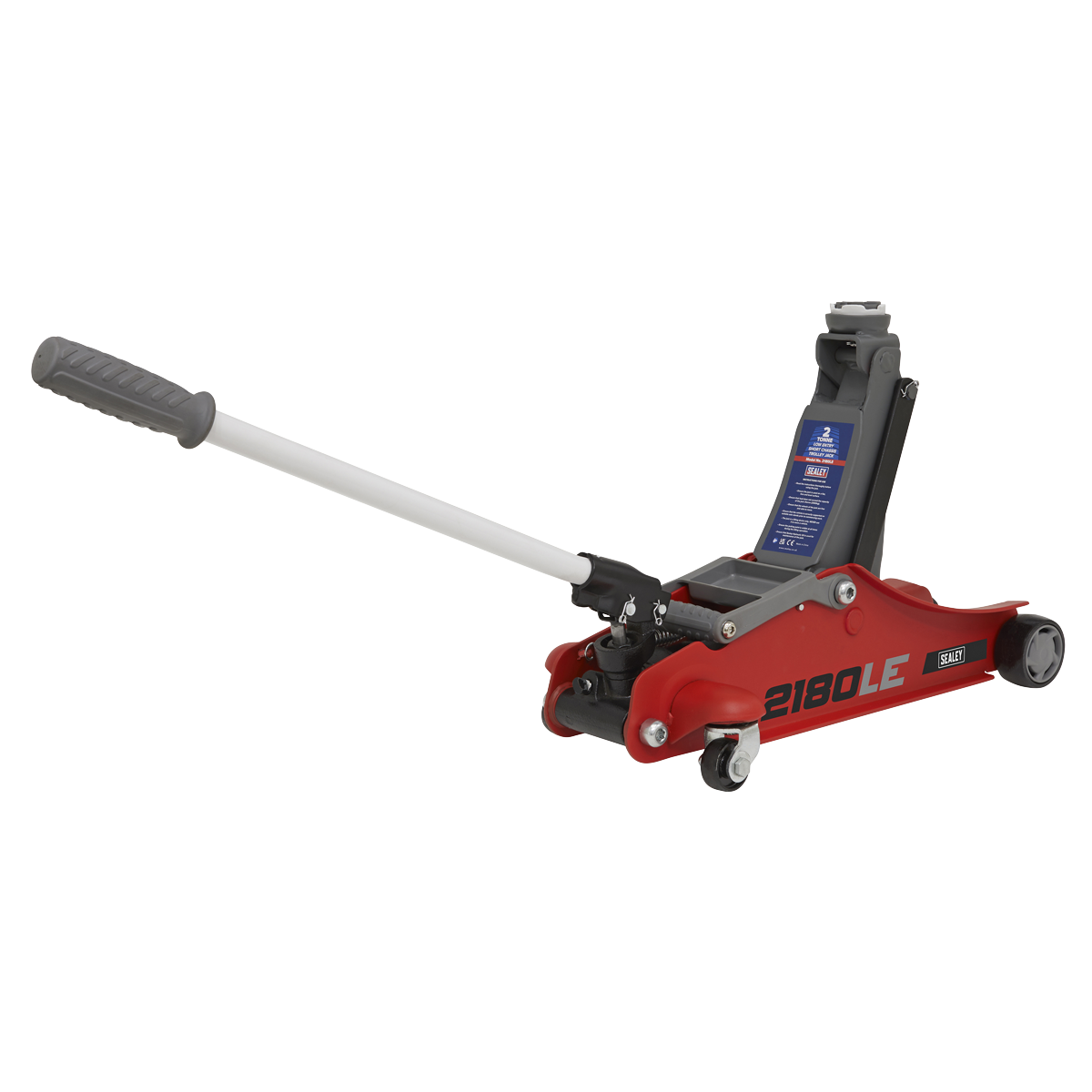 180° Handle Low Profile Short Chassis Trolley Jack 2 Tonne - Red