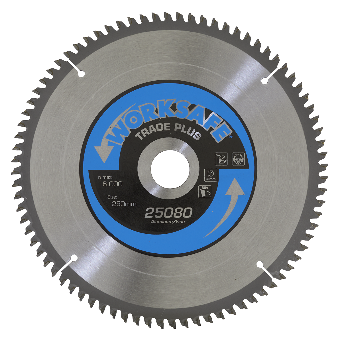 Worksafe® Aluminium Cutting TCT Saw Blade 250 x 30mm 80tpu