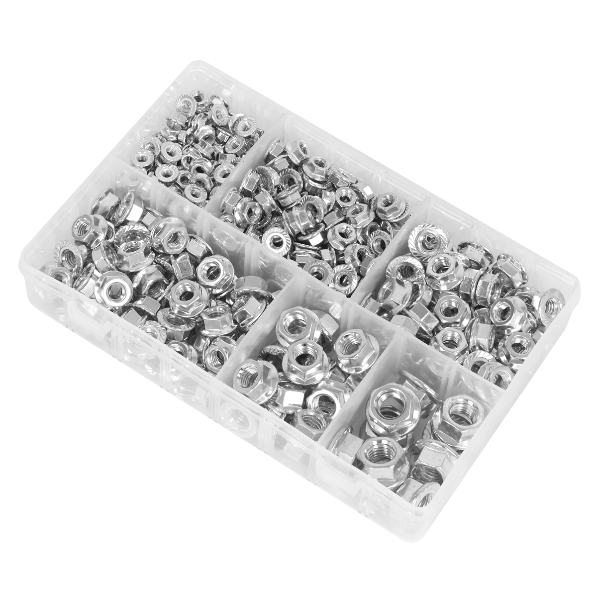 Flange Nut Assortment M5-M12 Serrated 390pc