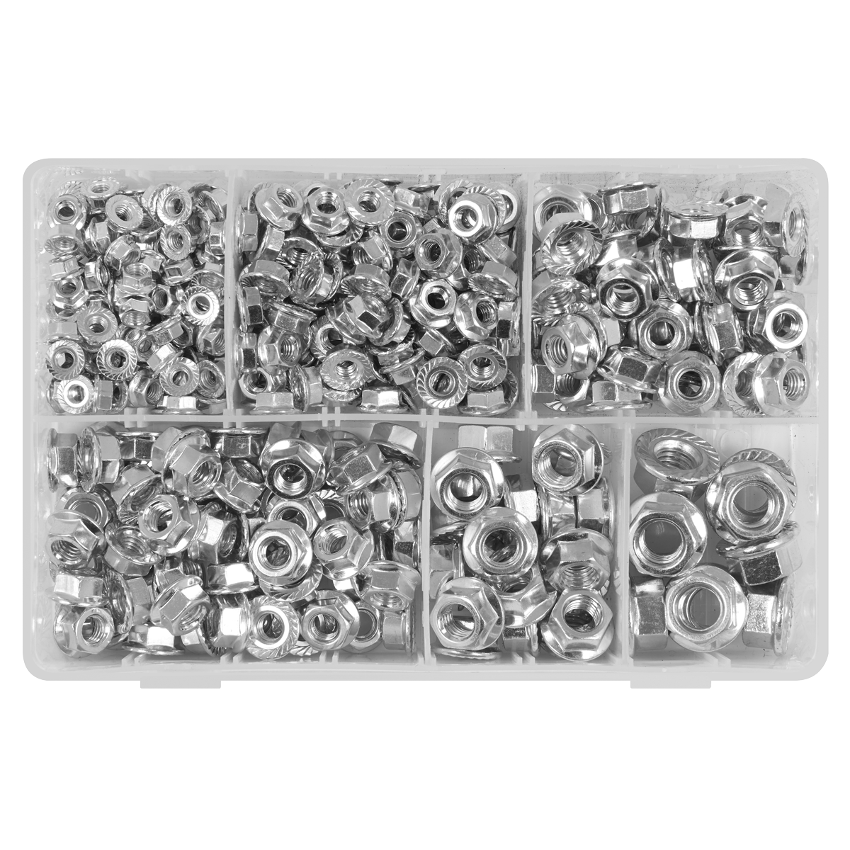 Flange Nut Assortment M5-M12 Serrated 390pc