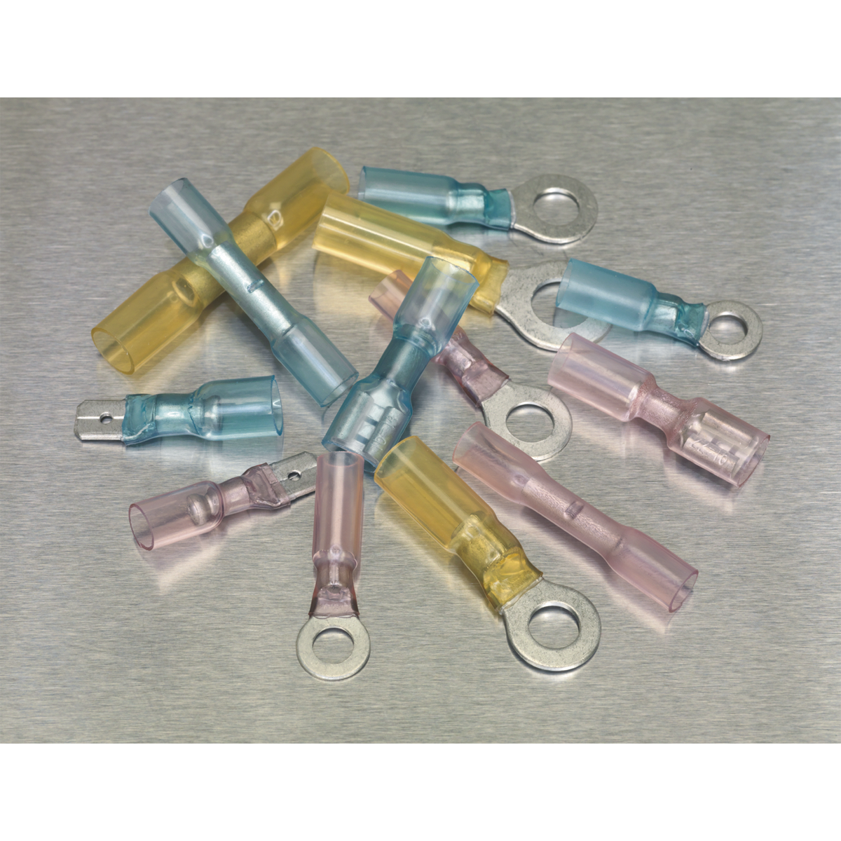 Adhesive Lined Heat Shrink Terminal Assortment 142pc - Blue, Red & Yellow