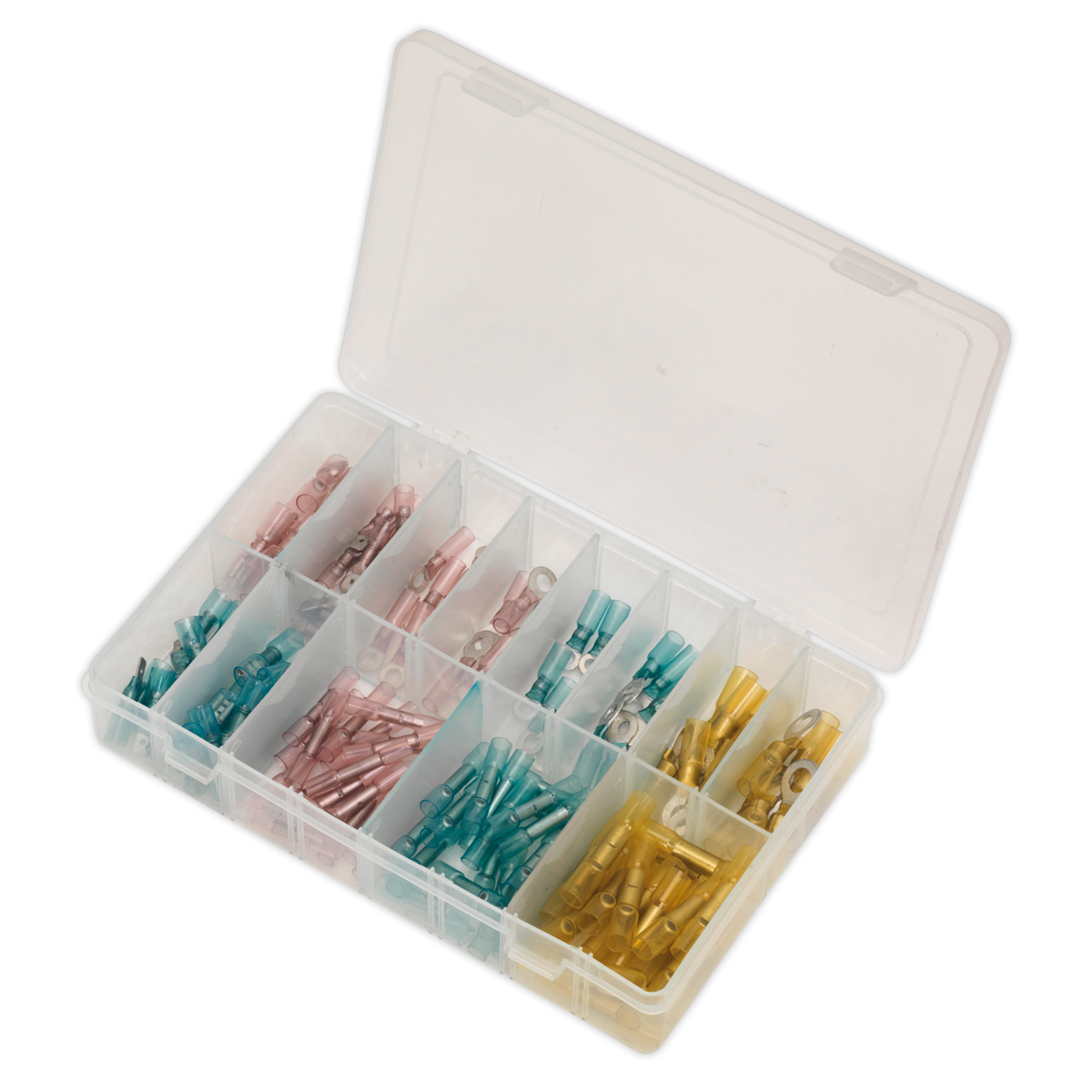 Adhesive Lined Heat Shrink Terminal Assortment 142pc - Blue, Red & Yellow