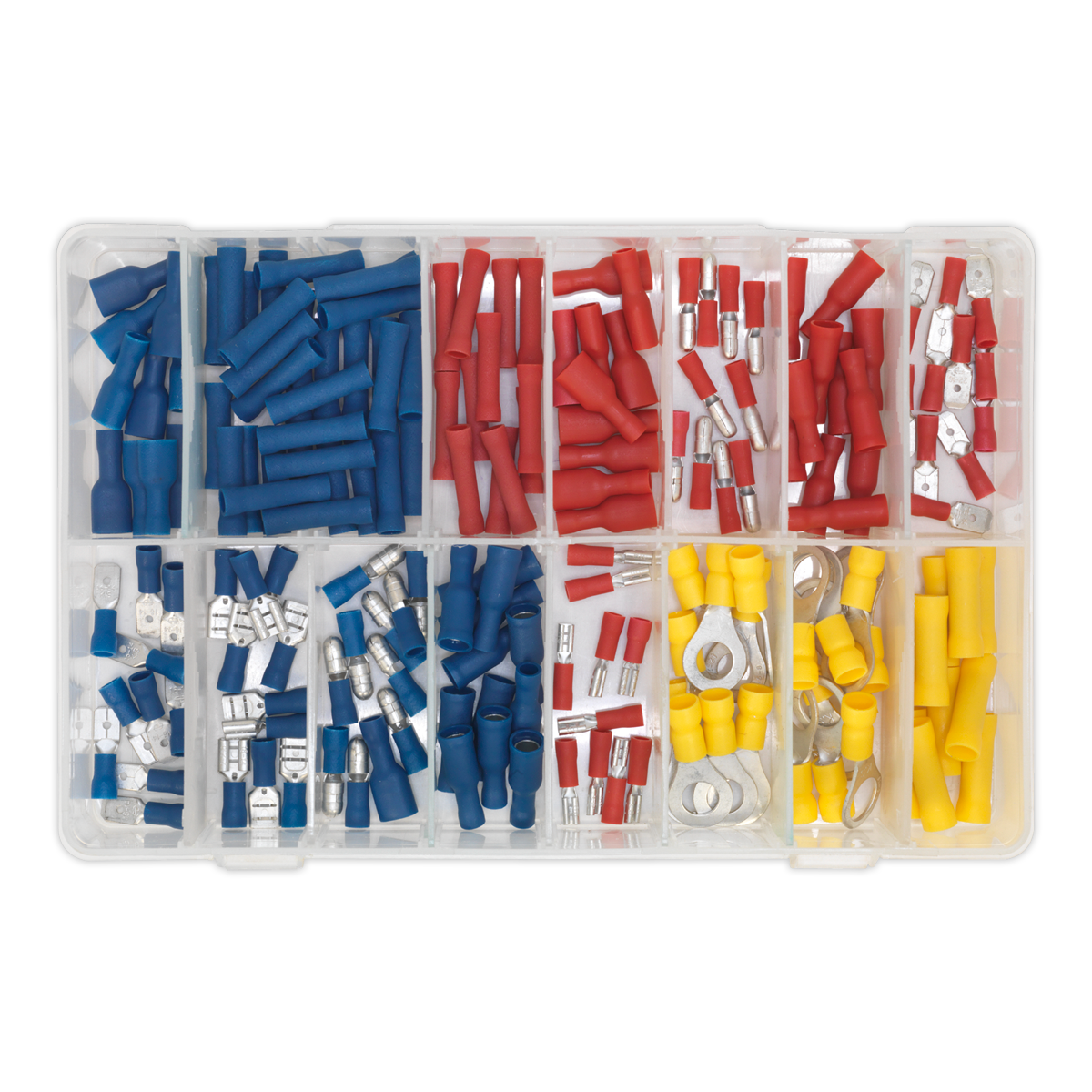 Crimp Terminal Assortment 200pc - Blue, Red & Yellow