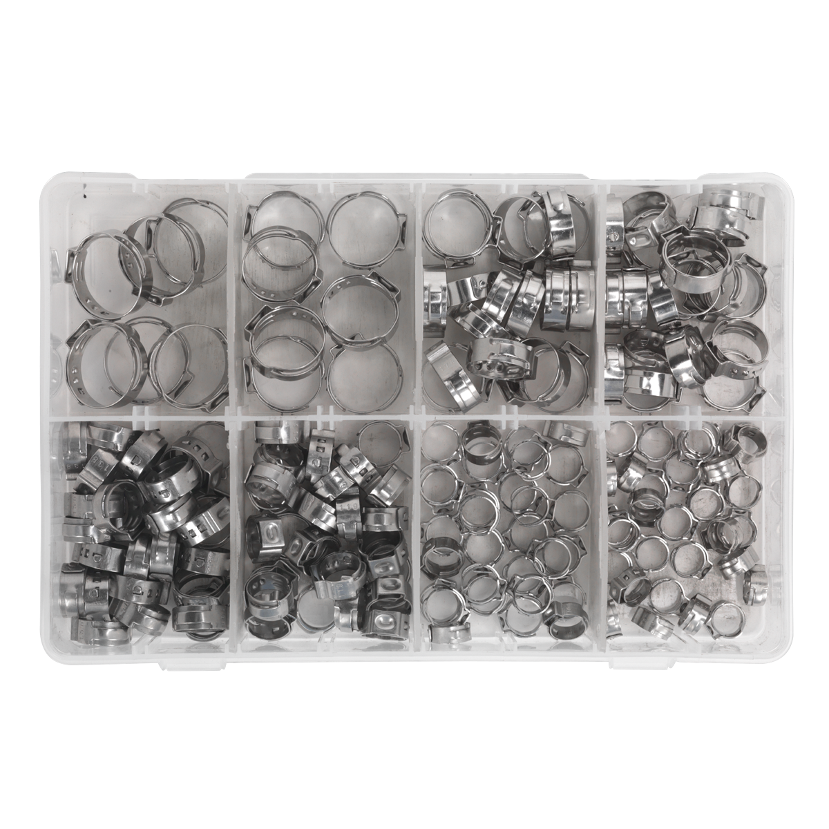 O-Clip Single Ear Assortment Stainless Steel 160pc