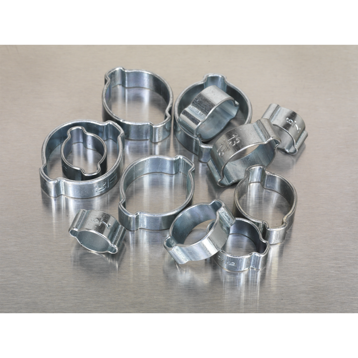 Zinc Plated O-Clip Double Ear Assortment 140pc