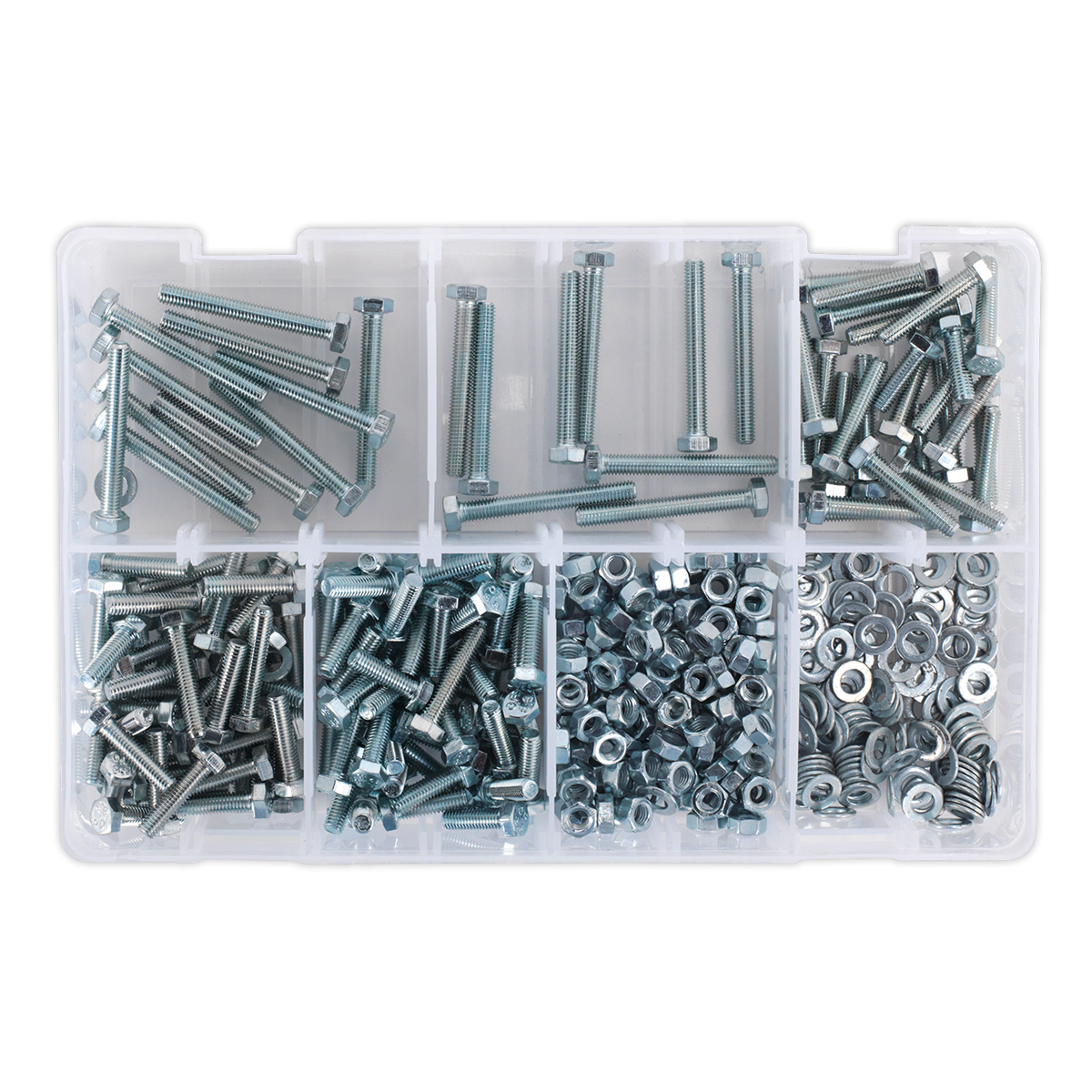 High Tensile Setscrew, Nut & Washer Assortment M5 444pc