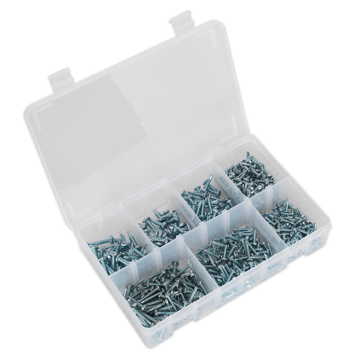 Zinc Plated Self-Drilling Screw Assortment Phillips Pan Head 500pc