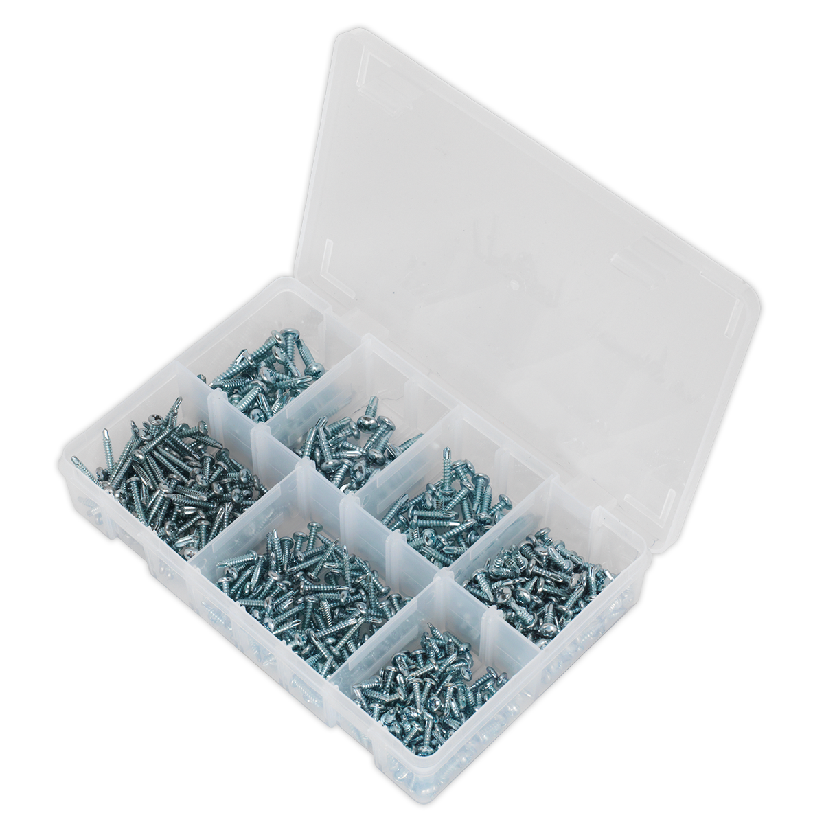 Zinc Plated Self-Drilling Screw Assortment Phillips Pan Head 500pc