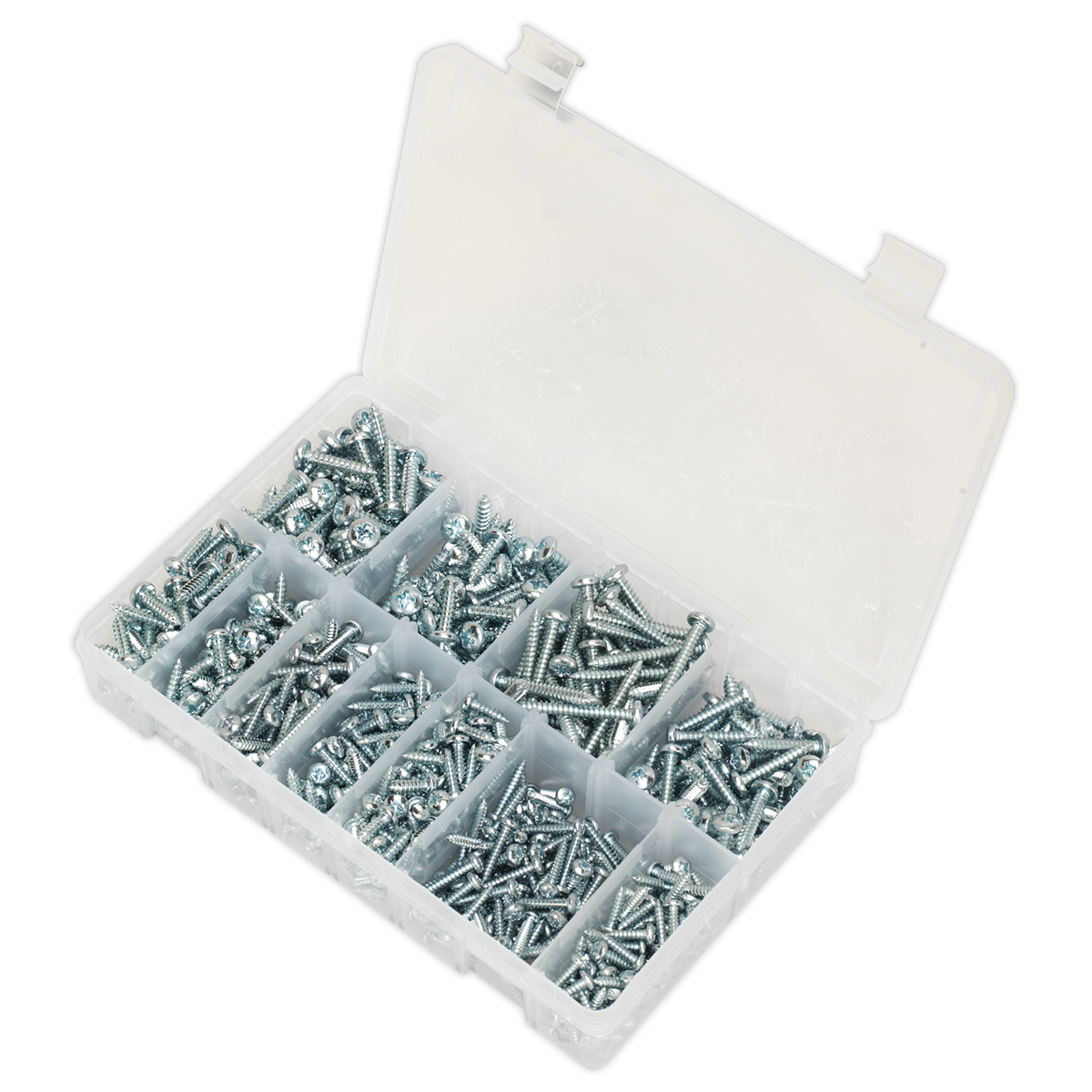 Zinc Plated Self-Tapping Pan Head Pozi Screw Assortment 700pc - DIN 7981CZ