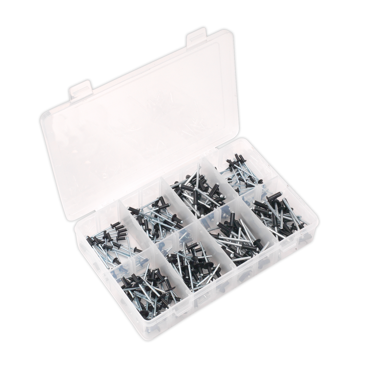 Black Anodised Rivet Assortment 200pc