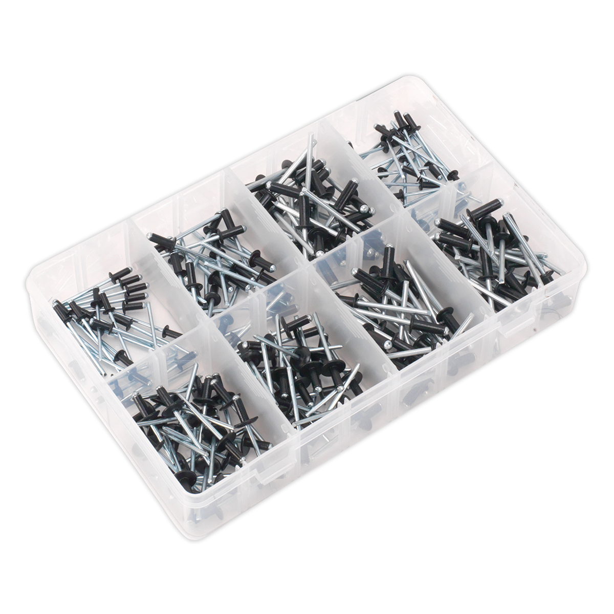 Black Anodised Rivet Assortment 200pc