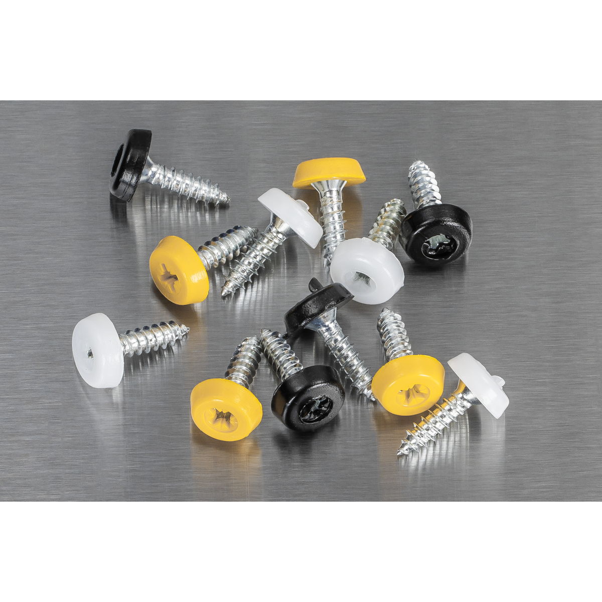 Numberplate Screw Assortment 4.8mm x 18mm 195pc - Plastic Enclosed Head