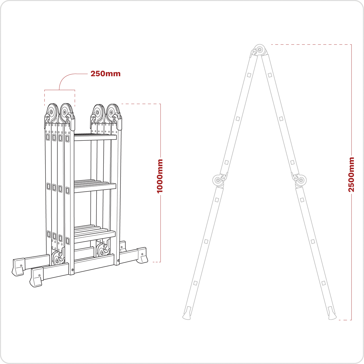 4-Way Aluminium Folding Platform Ladder - BS EN 131