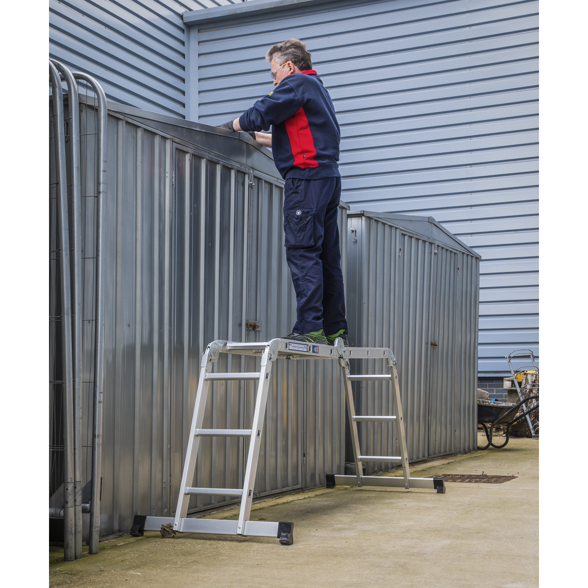 4-Way Aluminium Folding Platform Ladder - BS EN 131