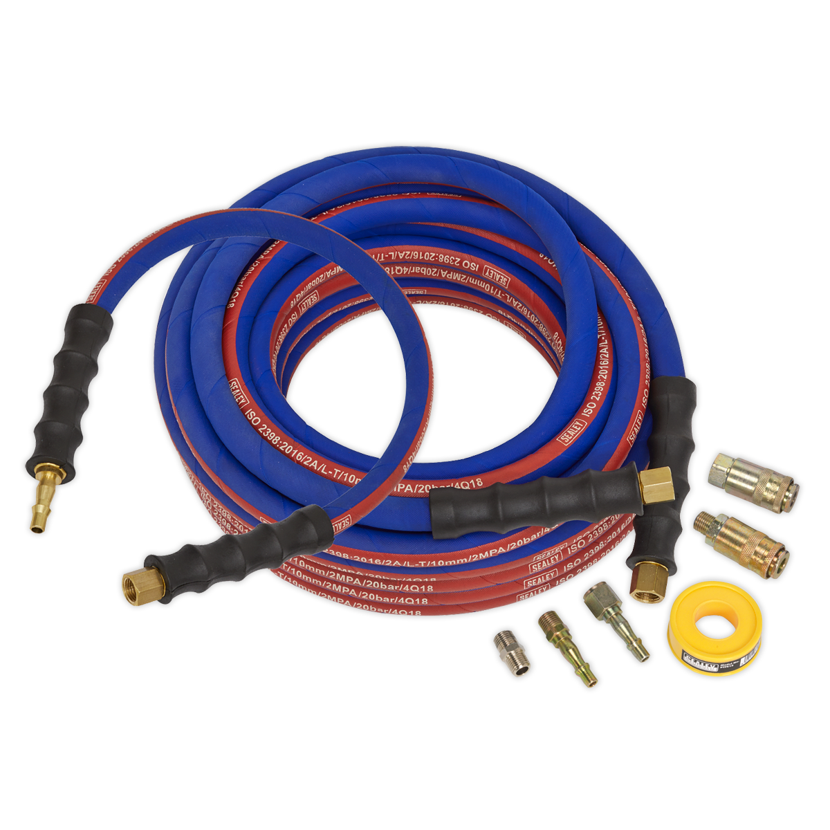 Extra-Heavy-Duty Air Hose Kit with Connectors 15m x 10mm