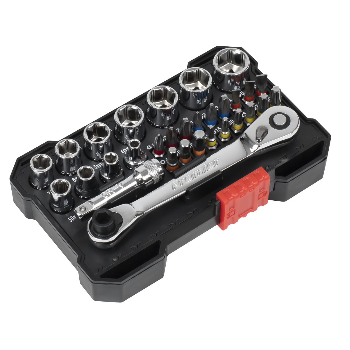 Premier Socket & Colour-Coded Bit Set 1/4"Sq Drive 31pc
