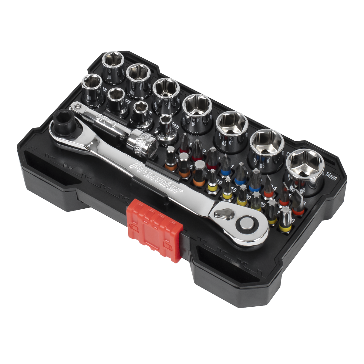 Premier Socket & Colour-Coded Bit Set 1/4"Sq Drive 31pc