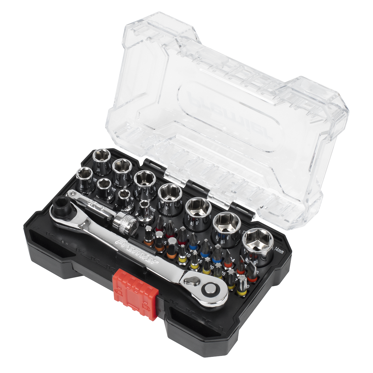 Premier Socket & Colour-Coded Bit Set 1/4"Sq Drive 31pc