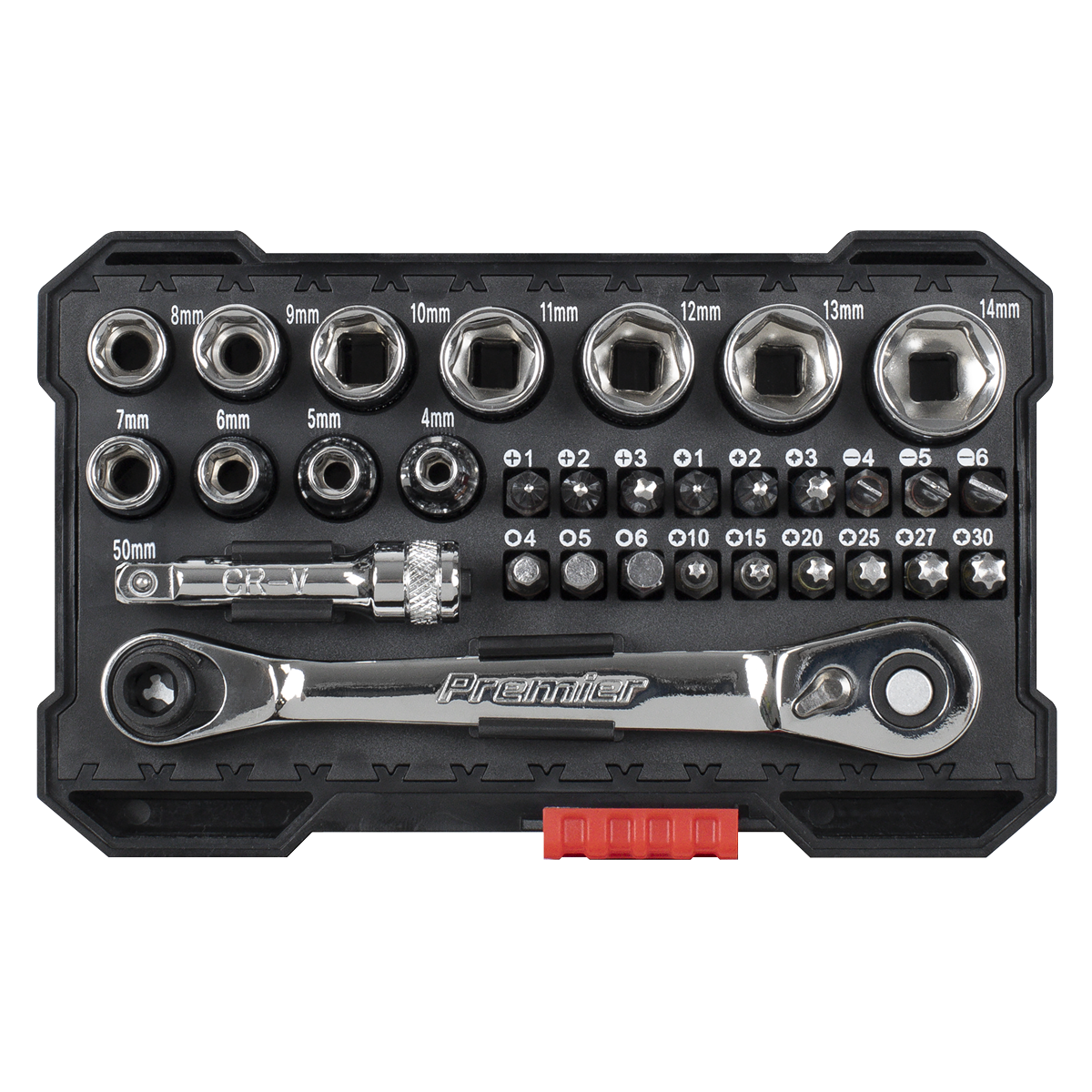 Premier Socket & Colour-Coded Bit Set 1/4"Sq Drive 31pc