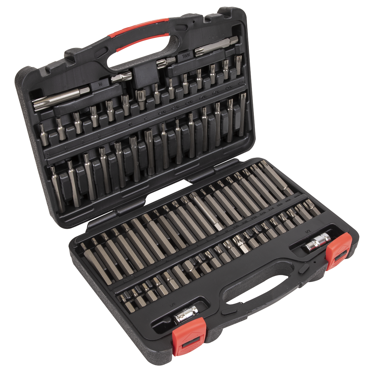 Premier TRX-Star*/Security TRX-Star*/Hex/Ribe/Spline Bit Set 3/8" & 1/2"Sq Drive 74pc