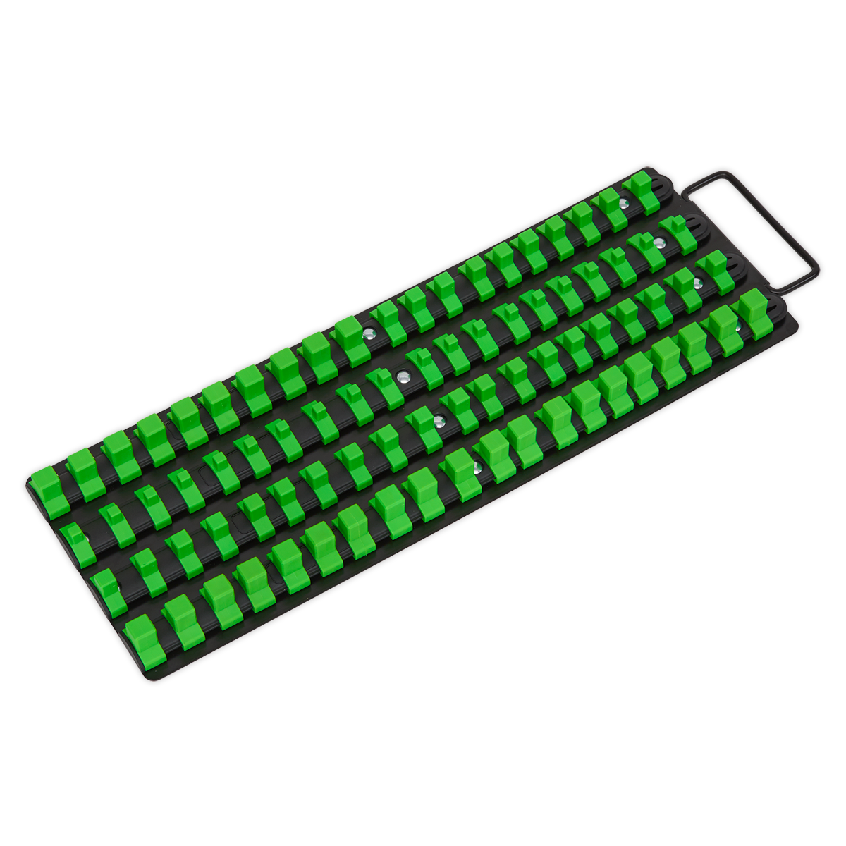 Premier Socket Rail Tray 1/4", 3/8" & 1/2"Sq Drive - Hi-Vis Green