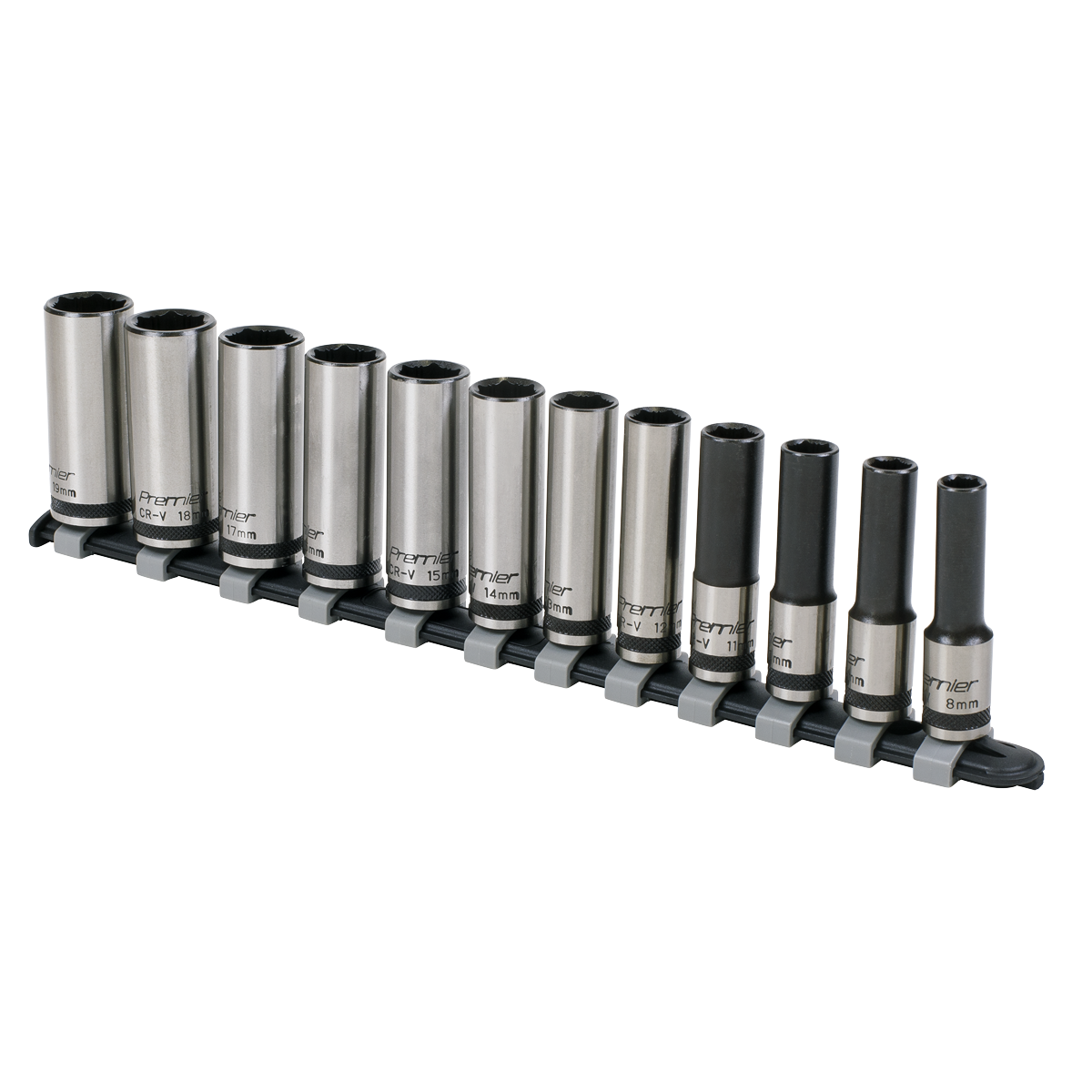 Premier Black Deep Lock-On™ Socket Set 3/8"Sq Drive 12pc