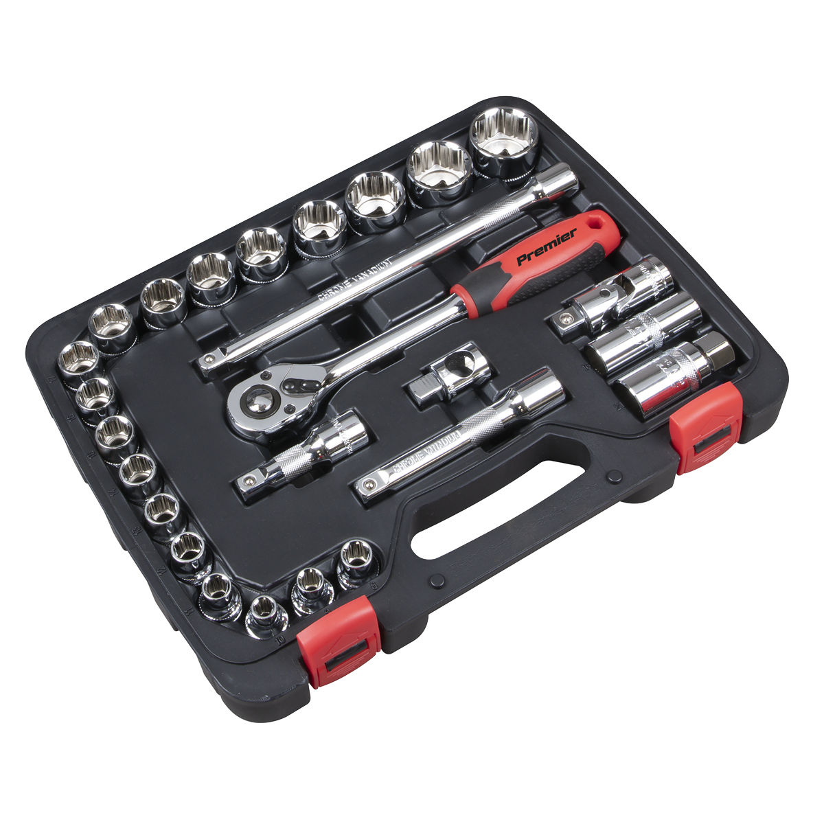 Premier Lock-On™ Socket Set 1/2"Sq Drive 26pc