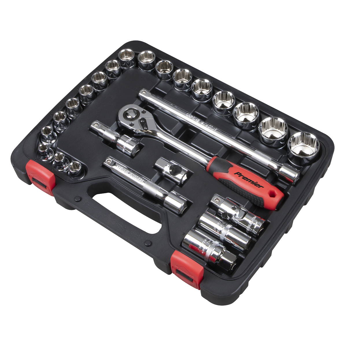Premier Lock-On™ Socket Set 1/2"Sq Drive 26pc
