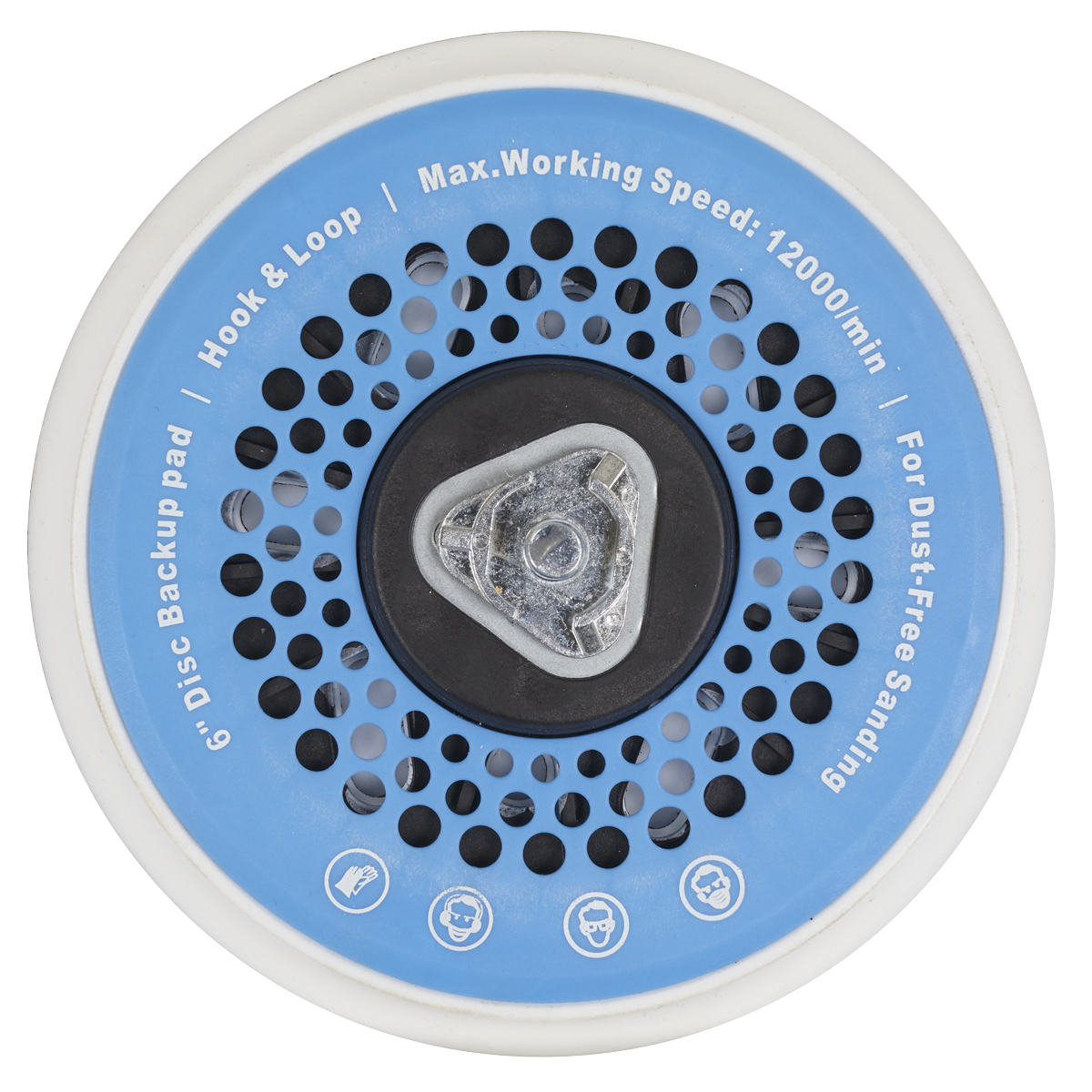 Universal Dust-Free Stick-On DA Backing Pad 150mm x 5/16"UNF & M8