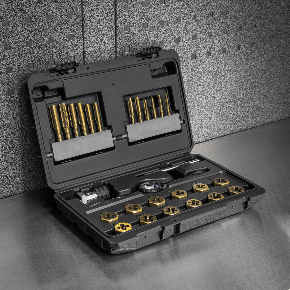 Premier Hexagonal Tap & Die Set 26pc Hexagonal - Imperial - Titanium Coated