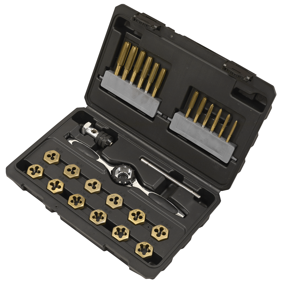 Premier Hexagonal Tap & Die Set 26pc Hexagonal - Imperial - Titanium Coated