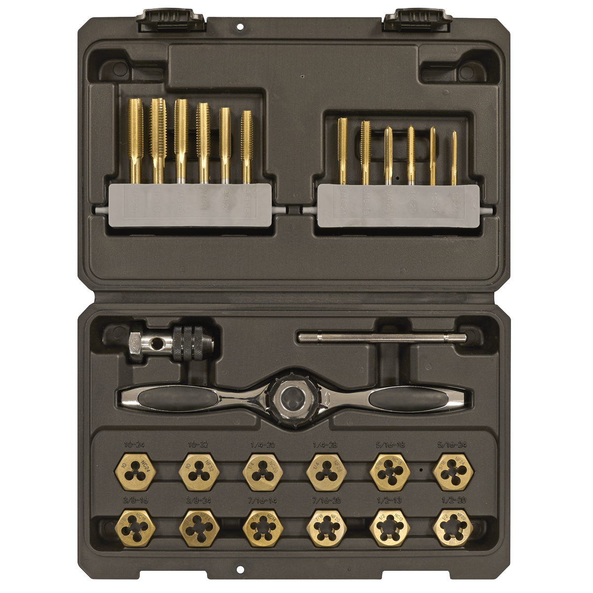 Premier Hexagonal Tap & Die Set 26pc Hexagonal - Imperial - Titanium Coated
