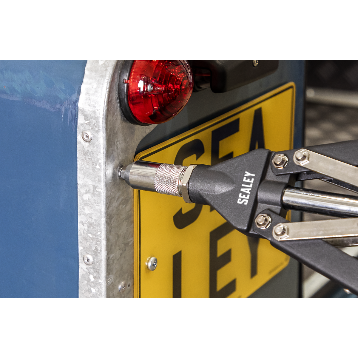 Heavy-Duty Long-Arm Riveter with Collection Bowl