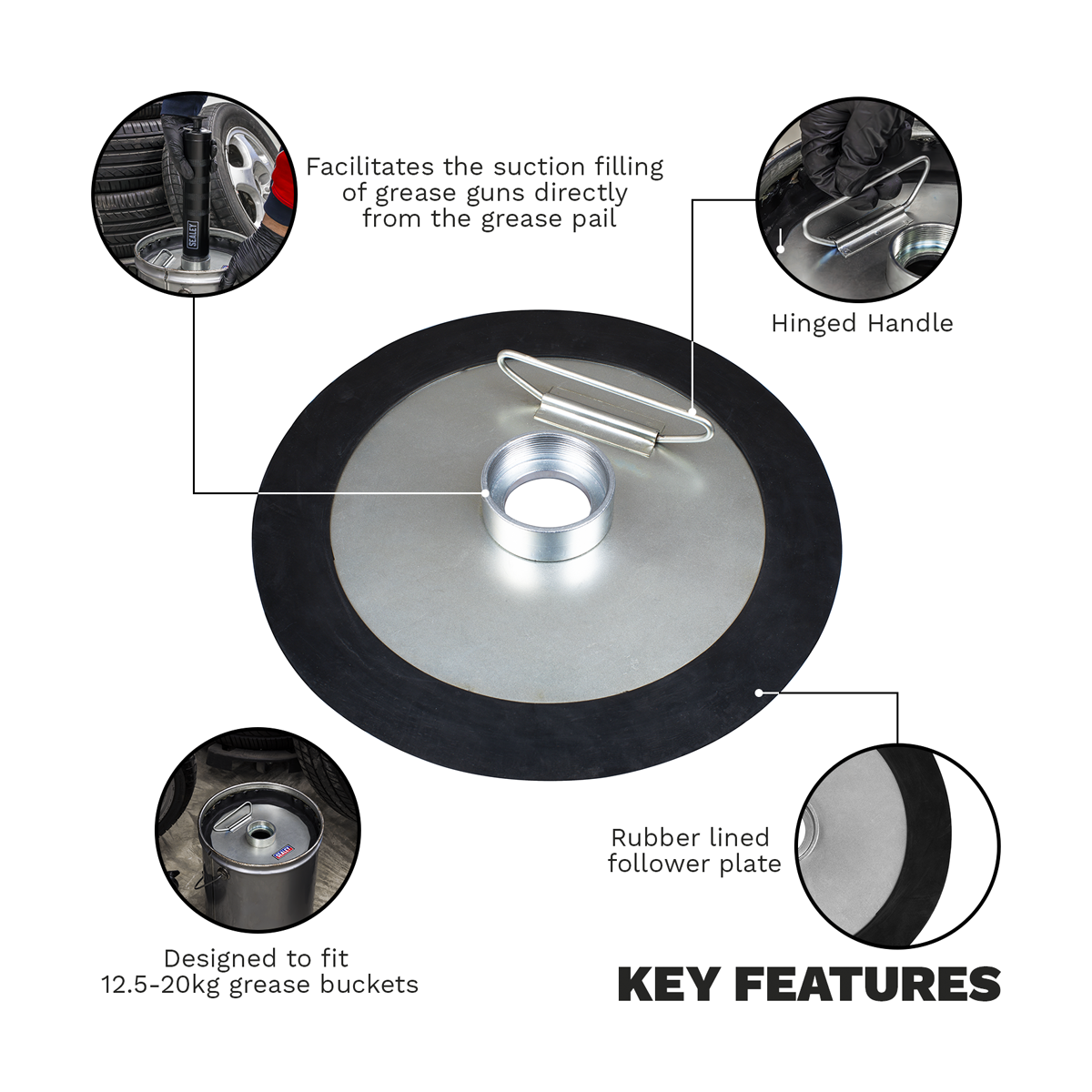 Bulk Fill Follower Plate For Grease Guns