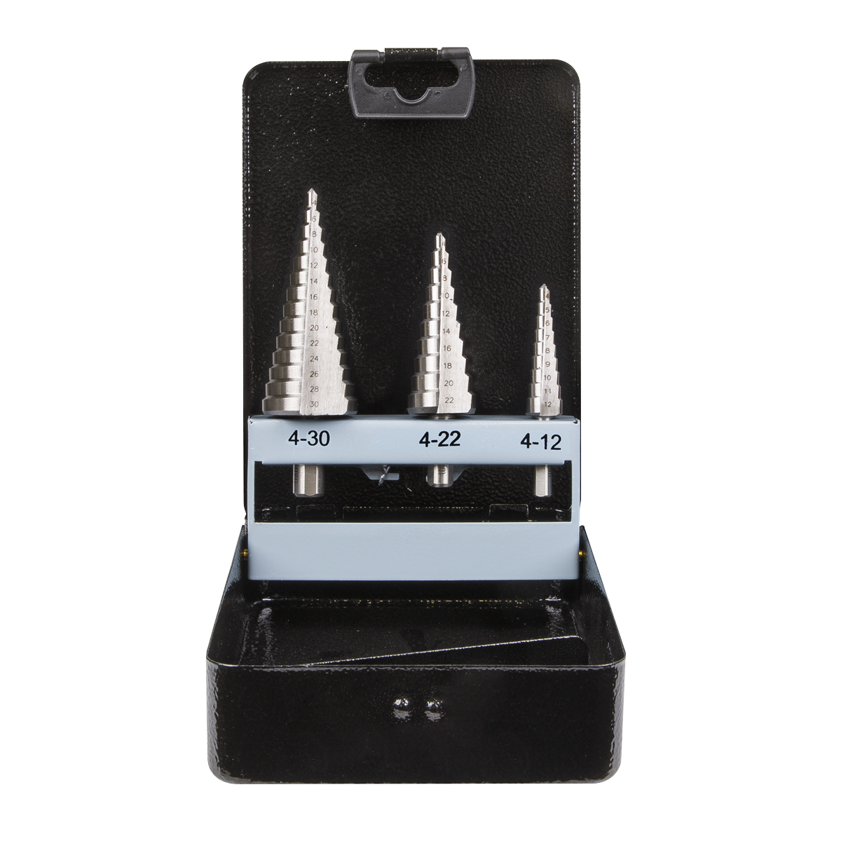 Double Flute HSS 4341 Step Drill Bit Set 3pc