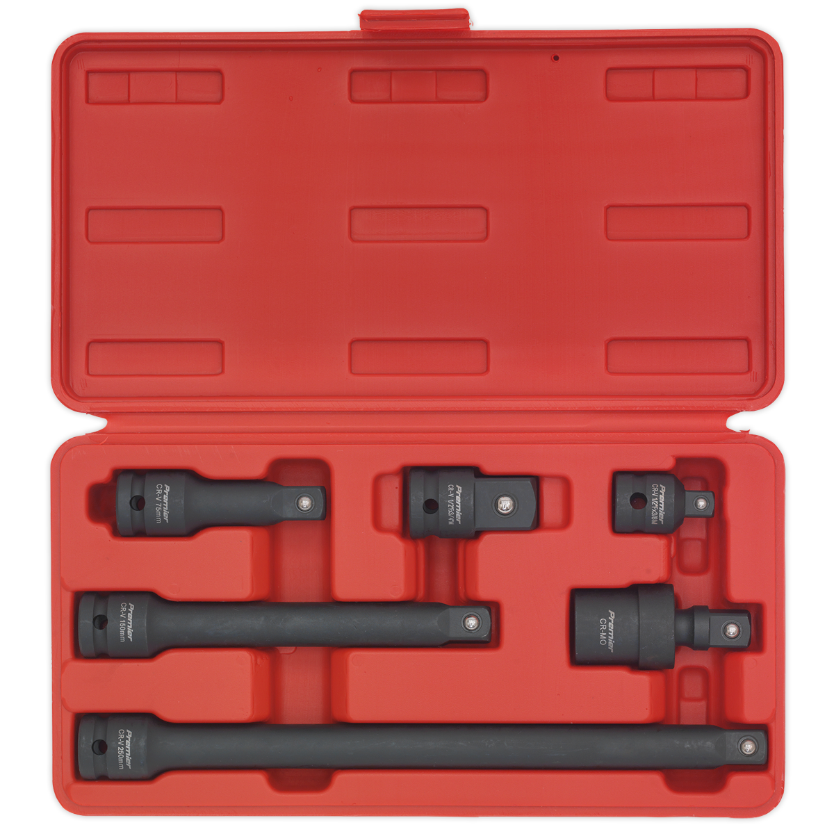 Premier Impact Adaptor & Extension Bar Set 1/2"Sq Drive 6pc