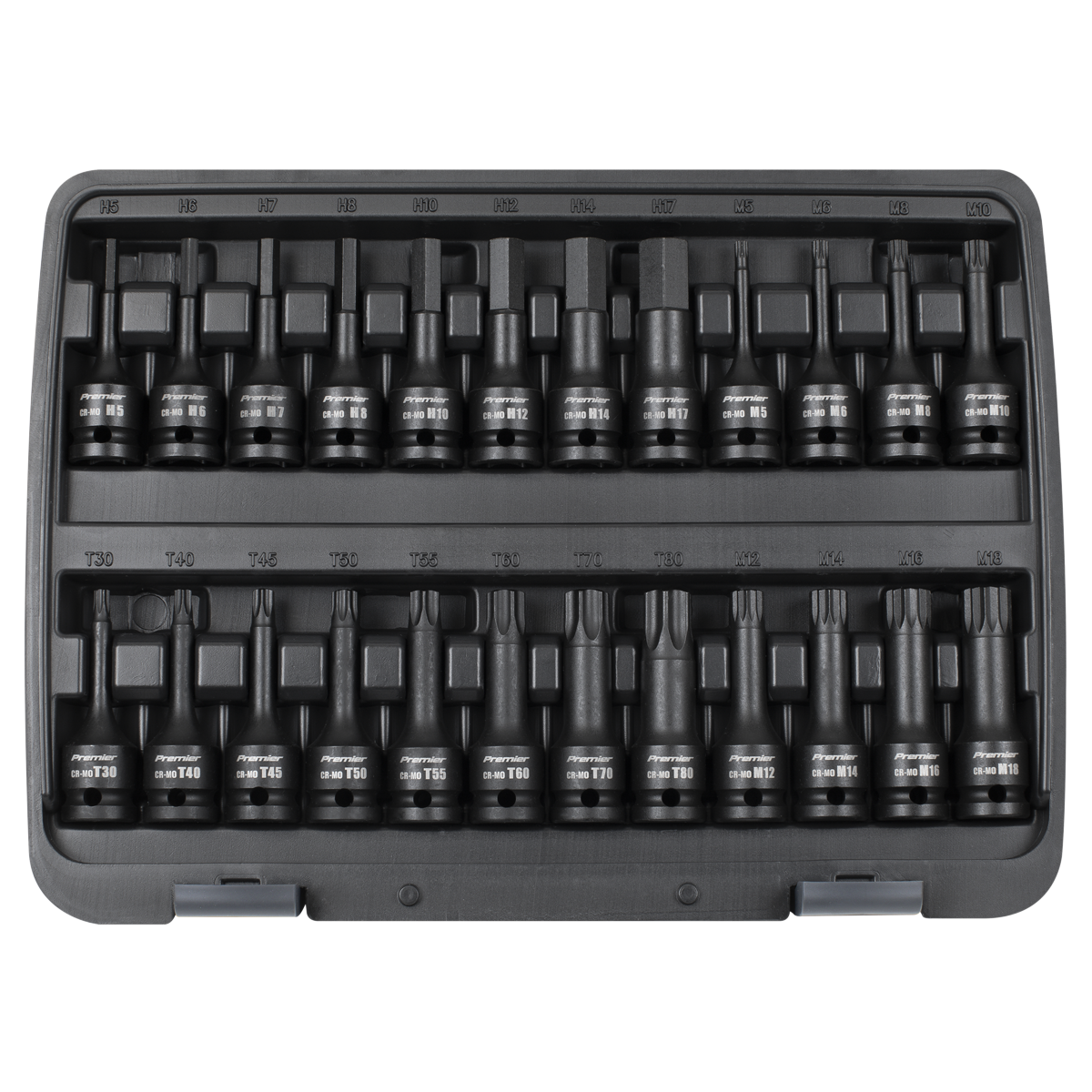 Premier Hex/TRX-Star*/Spline Impact Socket Bit Set 1/2"Sq Drive 24pc