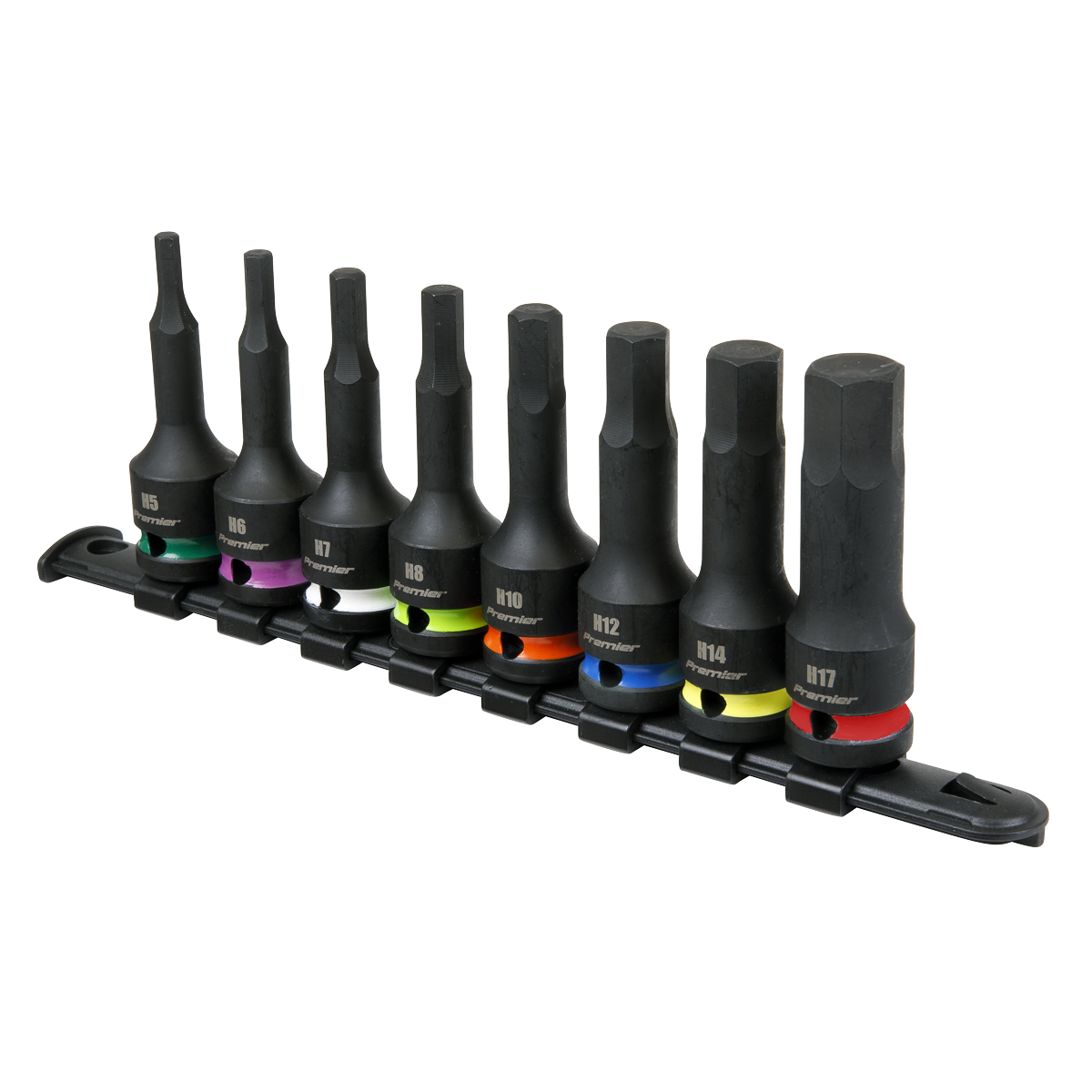 Premier Hex Impact Socket Bit Set 1/2"Sq Drive 8pc