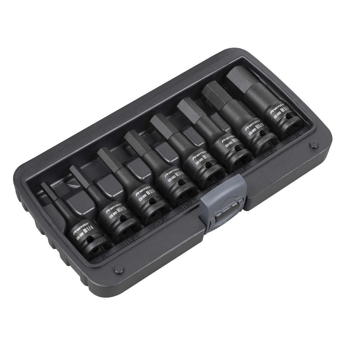 Premier Imperial Hex Impact Socket Bit Set 1/2"Sq Drive 8pc
