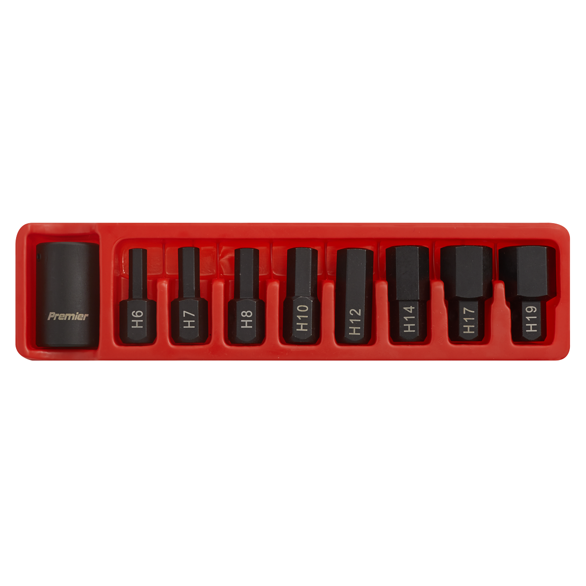 Premier Hex Impact Bit & Holder Set 1/2"Sq Drive 9pc