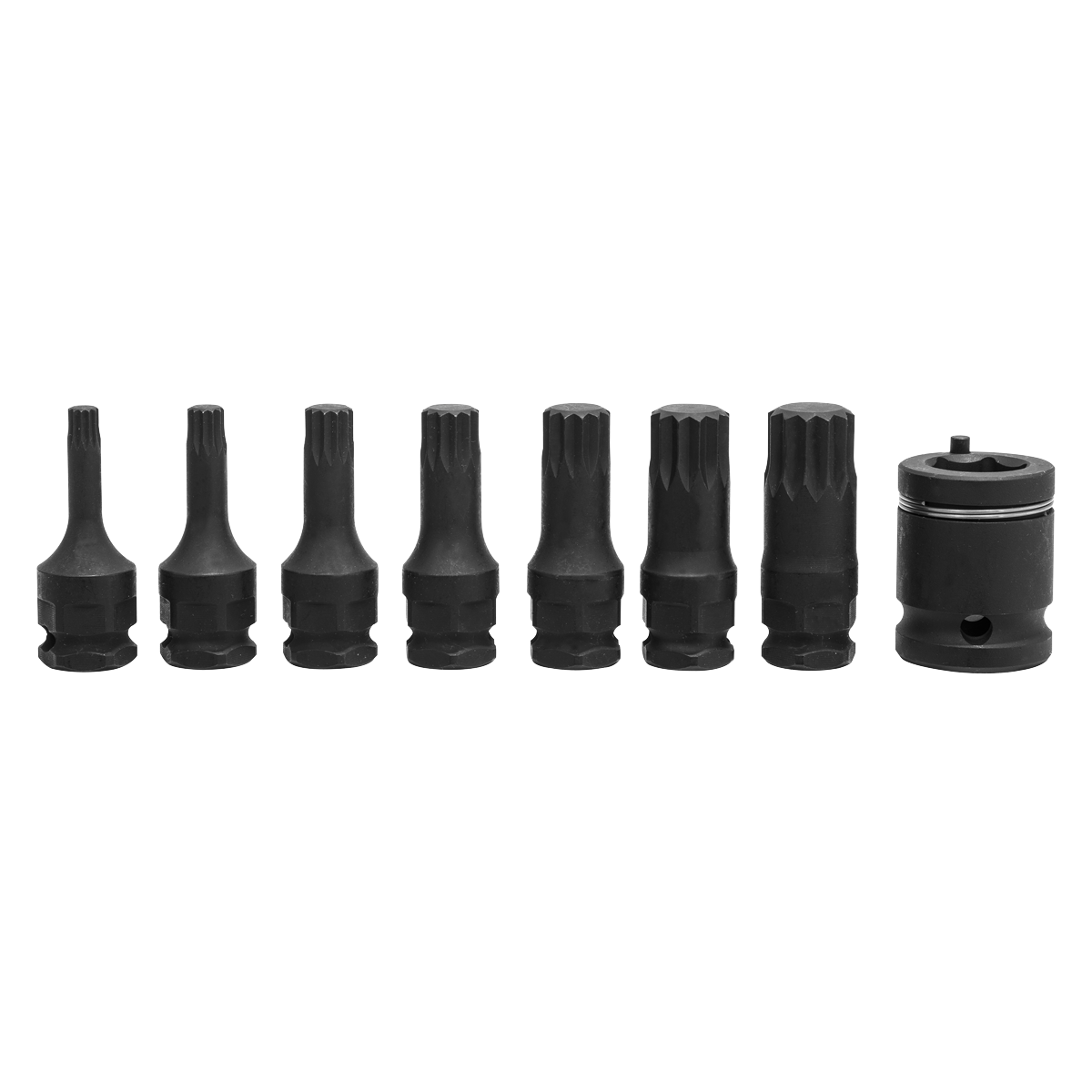 Premier Spline Impact Socket Bit Set 3/8"Sq Drive 8pc