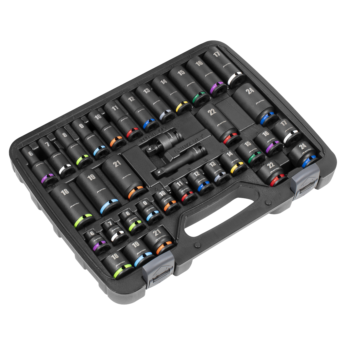 Premier Impact Socket Set 3/8"Sq Drive 36pc