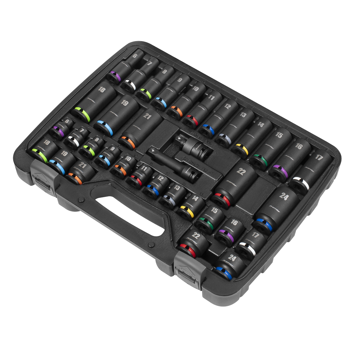 Premier Impact Socket Set 3/8"Sq Drive 36pc