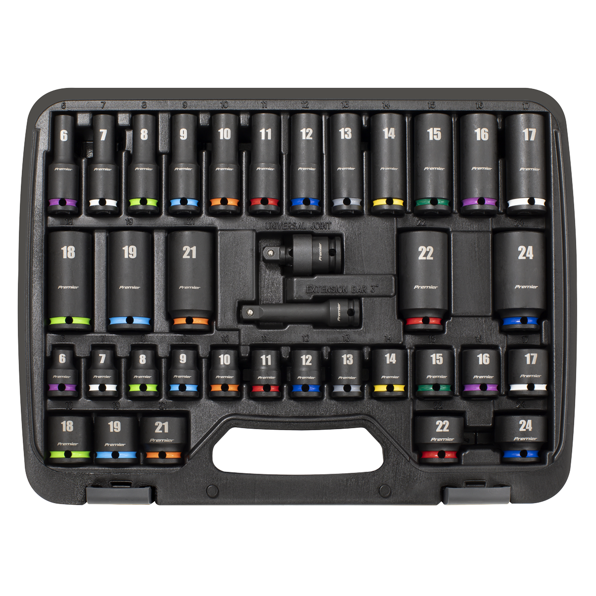Premier Impact Socket Set 3/8"Sq Drive 36pc