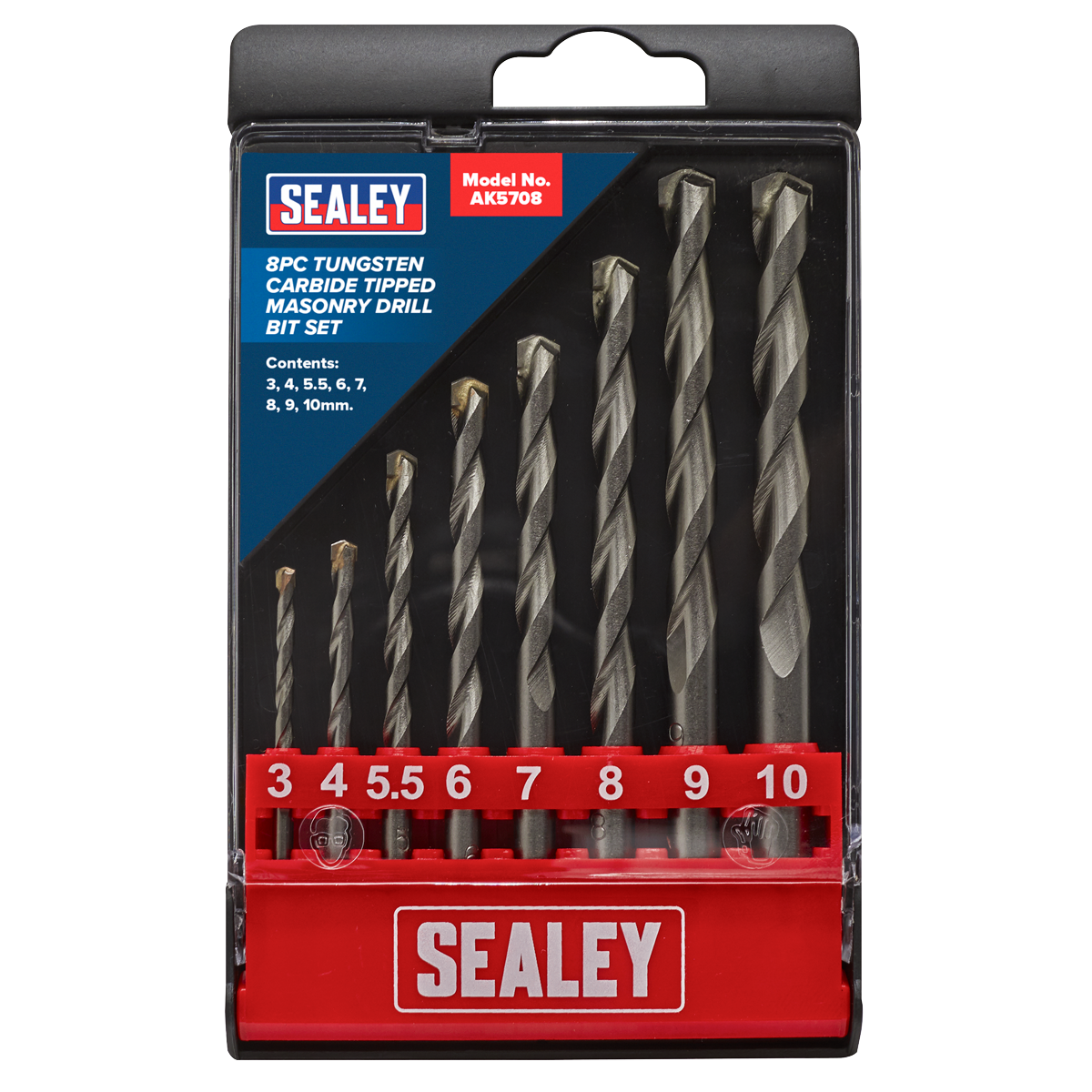 Tungsten Carbide Tipped Masonry Drill Bit Set 8pc