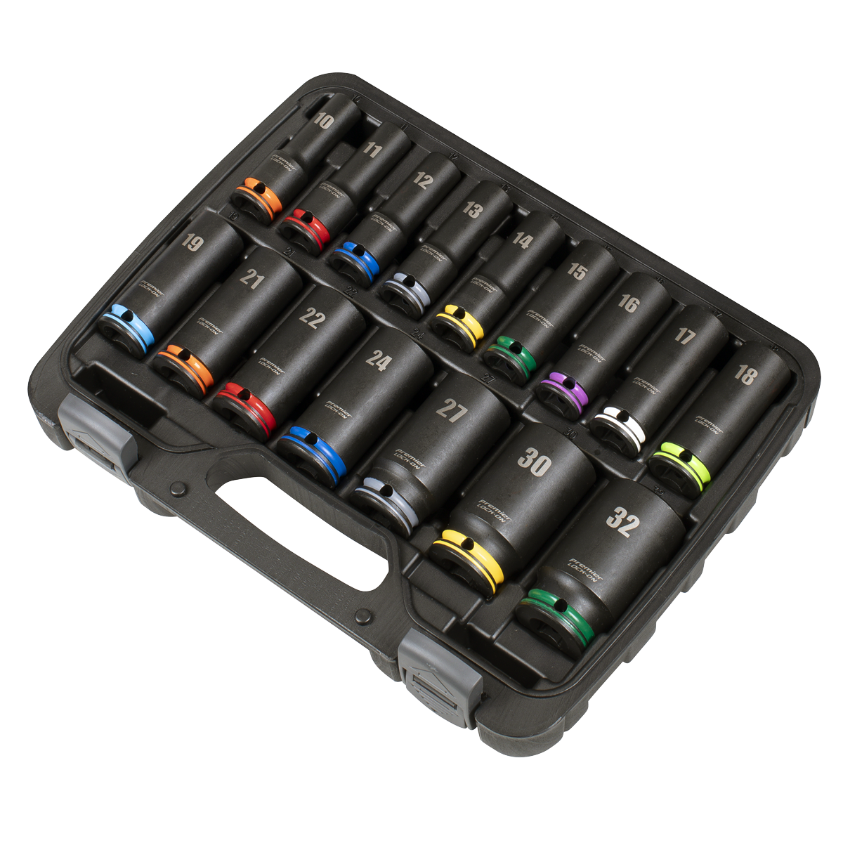 Lock-On™ Deep Impact Socket Set 1/2"Sq Drive 16pc