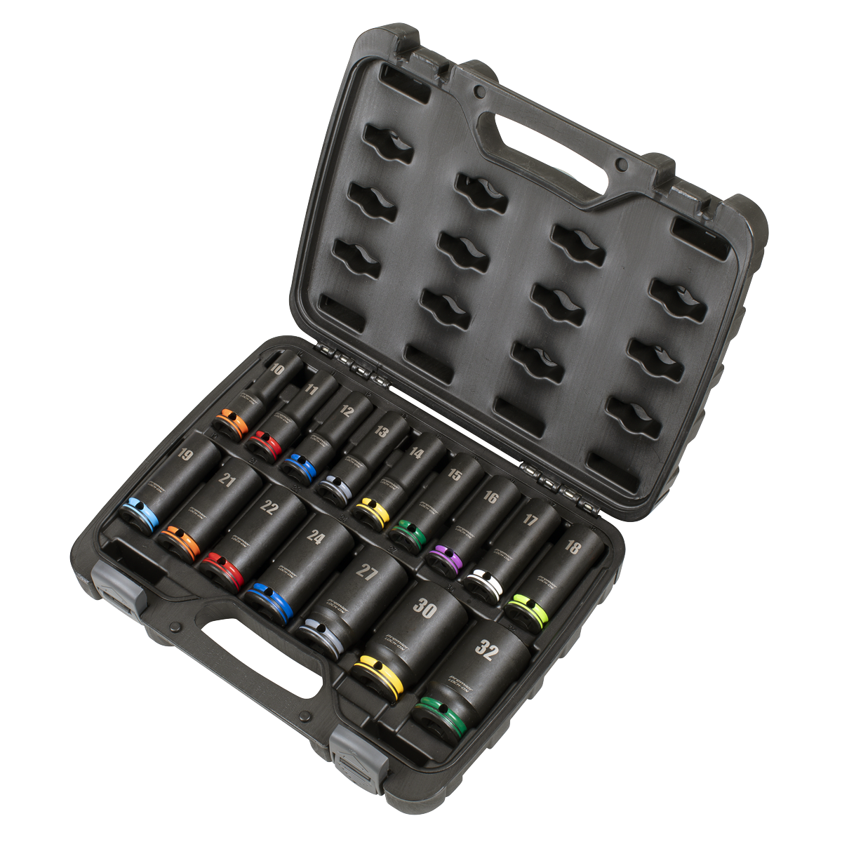 Lock-On™ Deep Impact Socket Set 1/2"Sq Drive 16pc