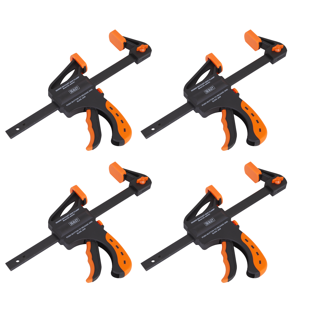 Ratchet Bar Clamp Set 150mm 4pc